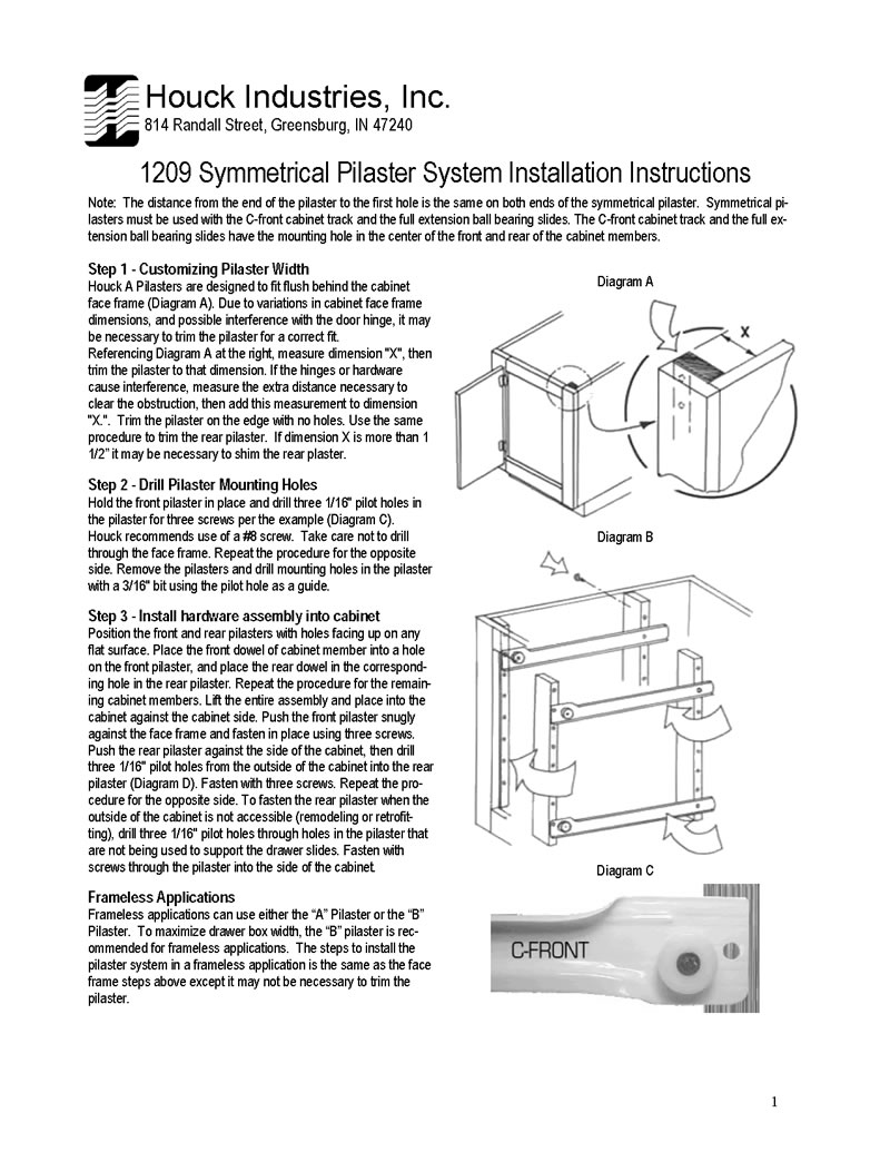 Pilaster Installation Instructions