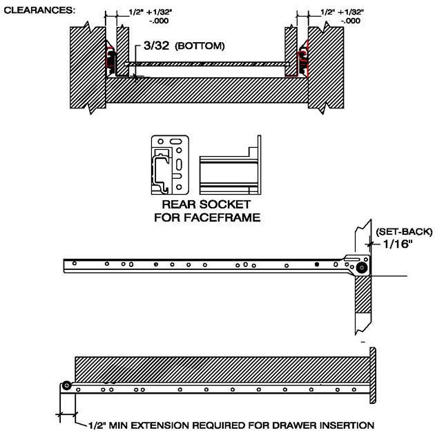 Houck Industries Universal Replacement Drawer Slides